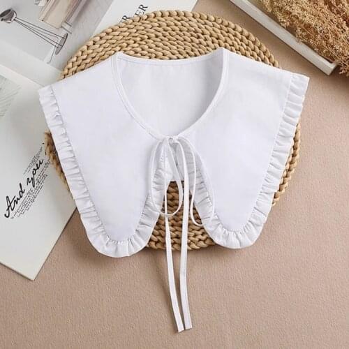 Linbaiway Women Shawl Doll Fake Collar Female Shirt False Collar Ladies Detachable Half Shirt Lapel Blouse Shawl Wrap Decoration