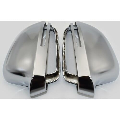Matt Chrome Mirror Cover Rearview Side Mirror Cap S Line For Audi A4 B8 A6 C6 A5 8T Q3 A3 8P