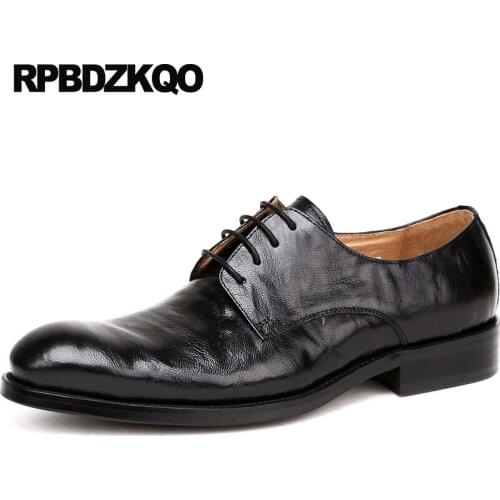 Dress Formal Men Italian Shoes For Wedding Real Leather Black European Pointed Toe Brand Office Runway Handmade Luxury Oxfords