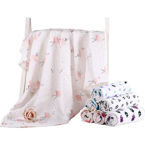 1Pc Muslin 100% Cotton Baby Swaddles Soft Newborn Blankets Bath Gauze Infant Wrap sleepsack Stroller cover Play Mat