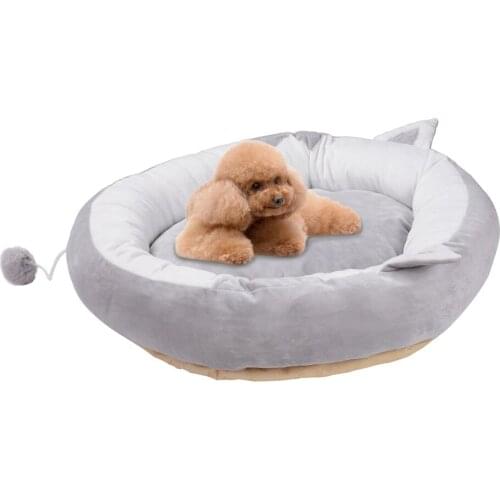 Soft Kitten Bed Kennel Pet Puppy Dog Cat Nest Round Winter Warm Sleeping Cushion Mat Portable Cats Supplies