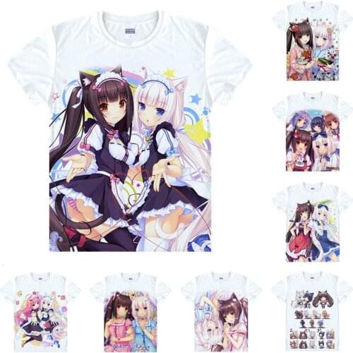 NEKOPARA Vol NEKOPALIVE The Catgirls Of La Soleil Cat Anime Cosplay Custom Shirt Tank Top Short Sleeves Vintage Printed Fashion