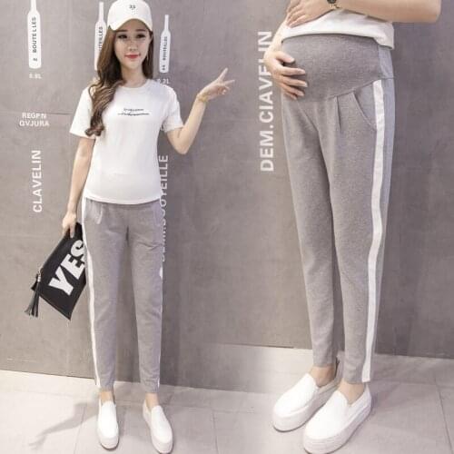 Autumn Fashion Maternity Sport Pants Elastic Waist Belly Casual Trousers Clothes for Pregnant Women Pregnancy Pants