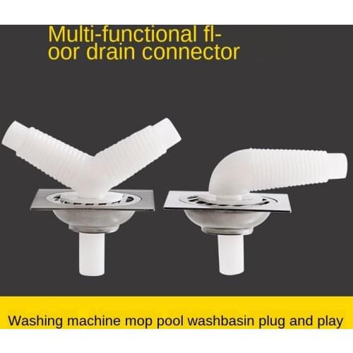 1Pcs Plastic Deodorant Wash Machine Pipe Connector 2-in-1 Tools Sealing Plug Trap Anti-odor Telescopic Sewer Pipe Accessories
