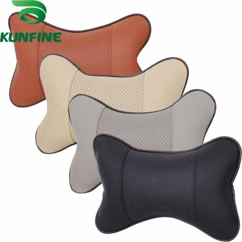 KUNFINE 1PC or 2PCS Pillow Car Headrest Breathe Car Auto Seat Head Neck Rest Cushion Headrest Pillow Pad black brown beige gray