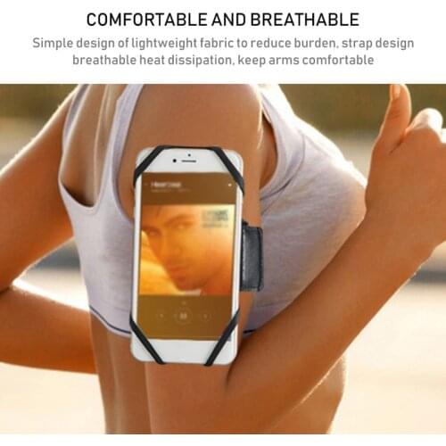4.0'' - 7.0'' Smartphone Running Armband Phone Holder Bag 2 In 1 Arm Band Wrist Band Black With Free Extender Strap