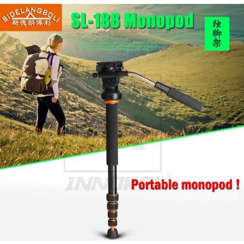 QZSD SIDELANGBOLI SL-188 Professional Portable Monopod Kit For Video Camera DSLR Camcorder Lightweight 56-163cm height