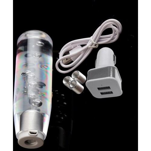 LED Light RGB Shift Knob Stick Crystal Transparent Bubble Gear Shifter10cm/15cm/20cm/25cm/30cm Multicolor Gradient Shift Knob