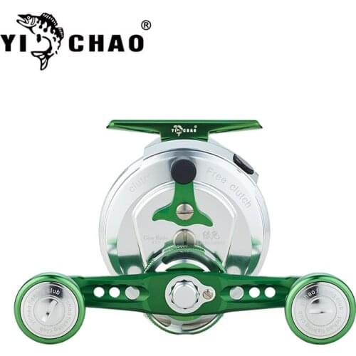 YICHAO Fishing Wheel Black Green And Sturdy One-Button Aluminum Alloy Design Strong Switching Magnetic Slowdown Fishing Wheel