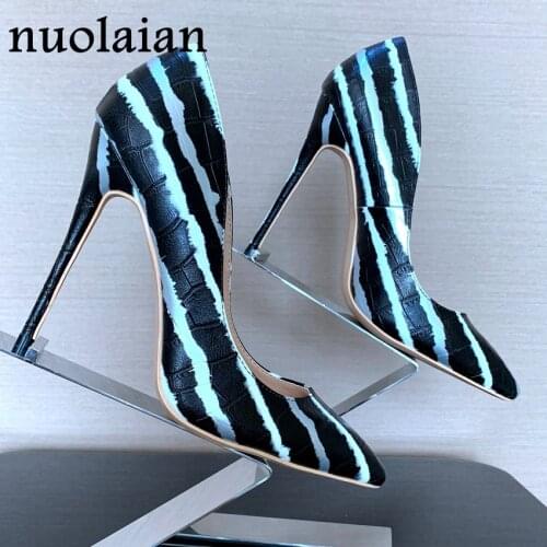 Womens High Heels Sandal Shoes Dress Striped High Heel Sandals Woman Slip On Summer Pump Shoes Wedding Platform Pumps