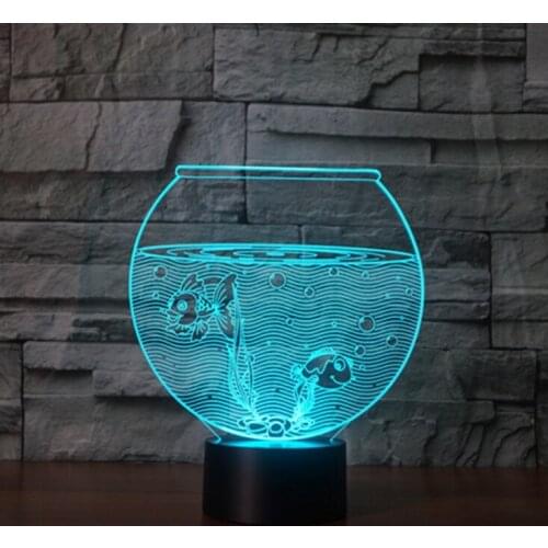 [Seven Neon]free Shipping fishbowl Acrylic 7Colors Desk Lamp 3D Lamp Novelty Led Night Light Millennium Falcon Light