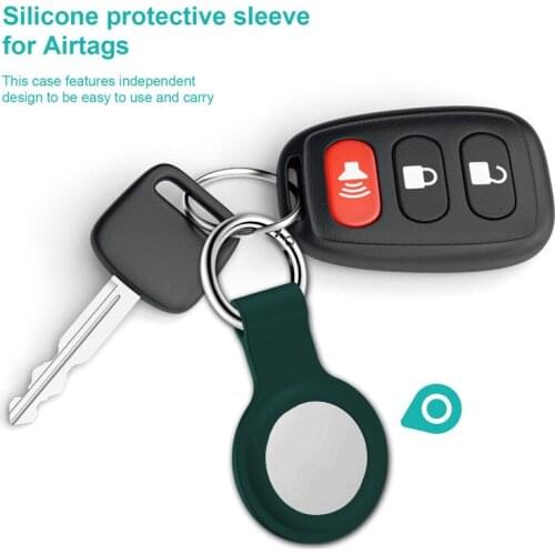 Liquid Silicone Protective Case For Apple Airtags Locator Tracker Cover Protective Case Keychain Full Protector for Airtags Case