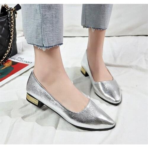 2020 Hot Sale Women Spring Autumn Comfortable Bright Pointed Toe Slip On Solid Fashion Casual Shallow Lazy Flats Loafers