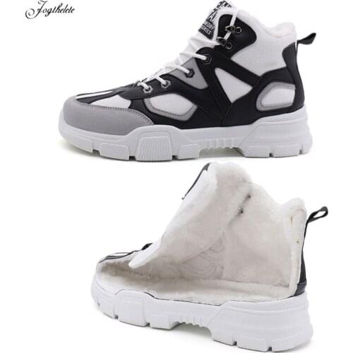 Men Snow Boots Winter Plush Warm Men Motorcycle Boots Lace-Up Non-slip Male Ankle Boots Martin boots Autumn Man Casual Shoes 6z