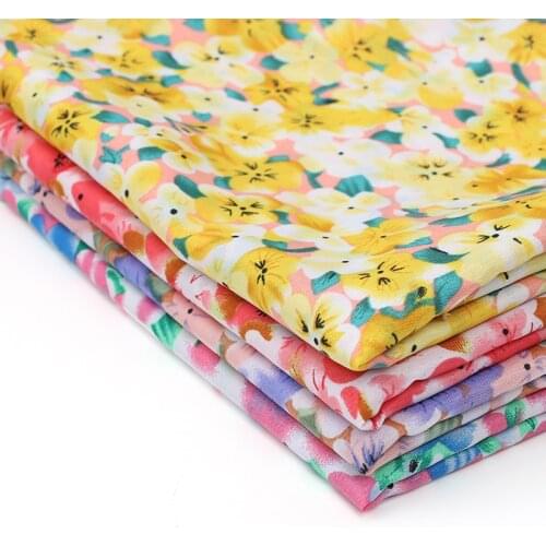 JOJO BOWS 45*145cm 1pc Floral Printed Fabric Sheets Apparel Sewing Materials Handmade Scarves Material Home Textile DIY Supplies
