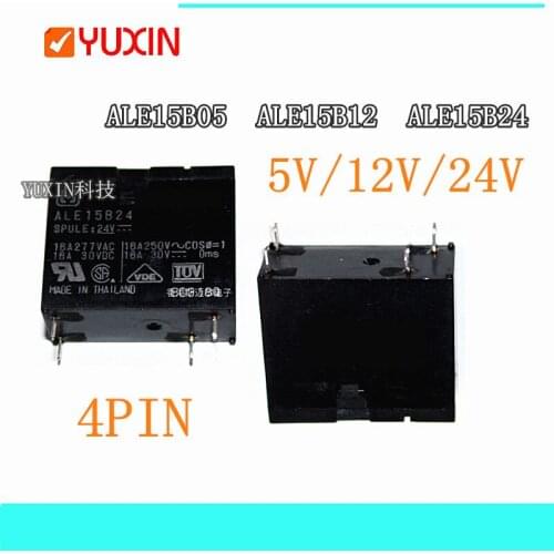 5PCS/LOT New power Relay ALE15B05 5VDC ALE15B12 12VDC ALE15B24 24VDC 4PIN 16A 5V 12V 24V normally open type Relay