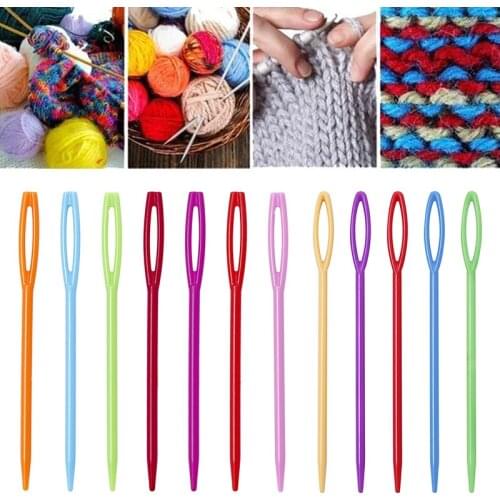 10Pcs/Lot Multicolor Plastic Sewing Needles DIY Crafts Accessories DIY Yarn Darning Tapestry Knitting Needles Hand-knitted Tool