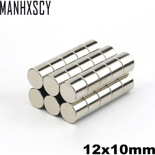 100pcs Neodymium N35 Dia12mm X 10mm Strong Magnets Tiny Disc NdFeB Rare Earth For Crafts Models Fridge Sticking magnet 12x10mm