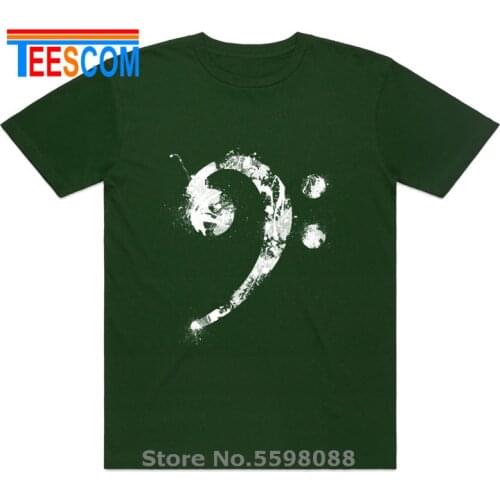 2019 Fashion Men T Shirts Bass Clef music notes Clothing Short Sleeve 100% Cotton Bass Clef T Shirts For Men