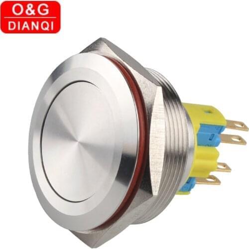 30mm Waterproof Push Button Switch Self locking Momentary Button Switch with Ring Led Metal Switch for Computer Speaker