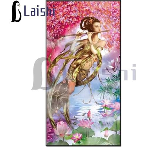 3D picture of rhinestones mosaic Fairy Guanyin, flying full embroidery with diamonds painting sale crystal beads home decor