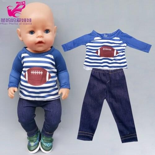 43cm New Born Baby Doll Boy Clothes Trousers Set for 18" 45cm Og Girl Doll Outfit Play Toys Girl Wear