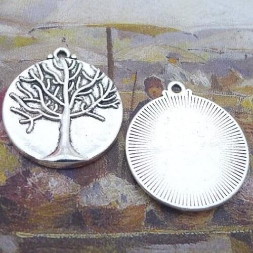 Newest 6Pieces 23*27mm Mixed Alloy Antique Silver Color Tree of Life Charms Bracelet Pendant Accessory For DIY Jewelry Making