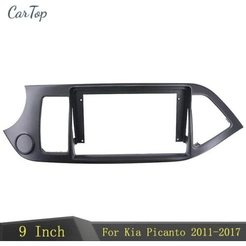 9 Inch Car Radio Fascia For Kia Picanto Morning 2011-2017 Dash Mount Kit DVD GPS Mp5 Plastic Fascia Panel Frame
