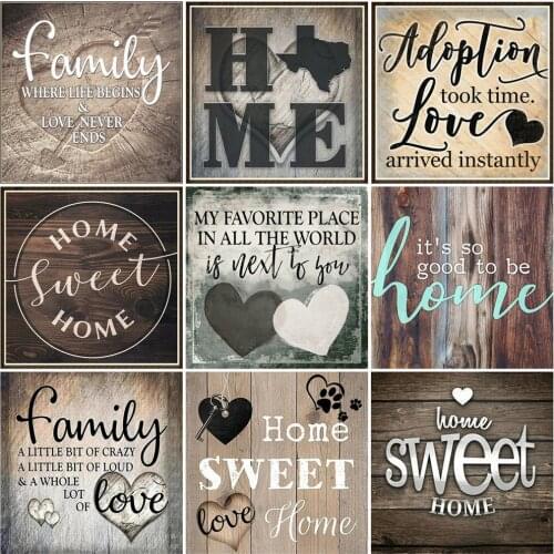 Huacan Diamond Embroidery 5D Text Diamond Painting New Square Rhinestones Cartoon Mosaic Beaded Pictures Creative Hobbies