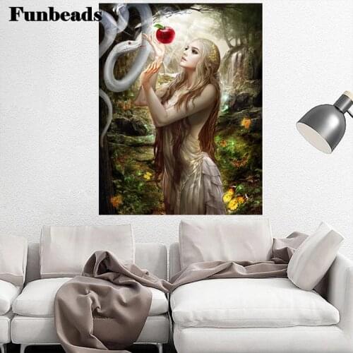 Diamond Embroidery Woman Snake Forest Cross Stitch Diamond Painting 5D Full Drill Square Rhinestones Handmade Gift Hobby FF3959