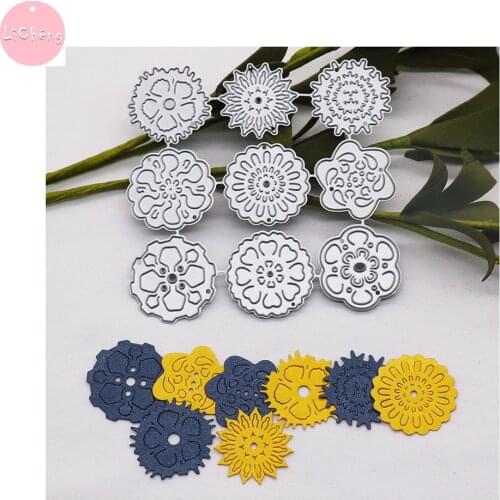 Flower Circle Metal Cutting Dies Scrapbooking Craft DIY Stencil Embossing Folder Card making Molds Clear Stamps and Slimline Die