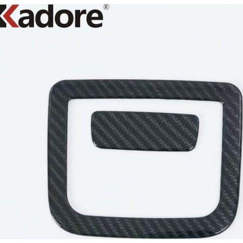 For Audi Q5 2018 2019 2020 Carbon Fiber Tail Rear Trunk Tail Door Handles Cover Trim Frame Car Accessories Car Styling