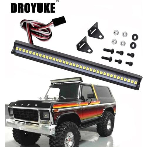 Droyuke RC Car LED Light Bar 36 Leds for Traxxas Trx-4 Trx4 Axial SCX10 90046 D90 RC Rock Crawler Truck Body Shell Roof Lights