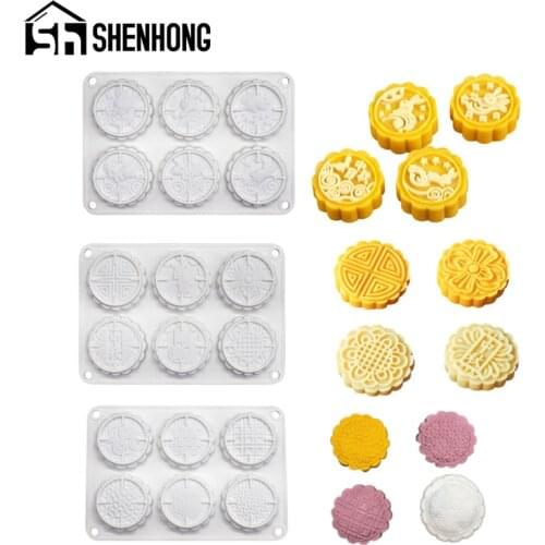 SHENHONG 3 Types Silicone Cake Mould Mid Autumn Festival Mooncake Mold Soap Making Form Baking Tools Mousse Decorating Pan