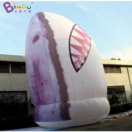 Customized 8 Meters giant inflatable shark head high quality digital printed blow up shark replica for decoration toys