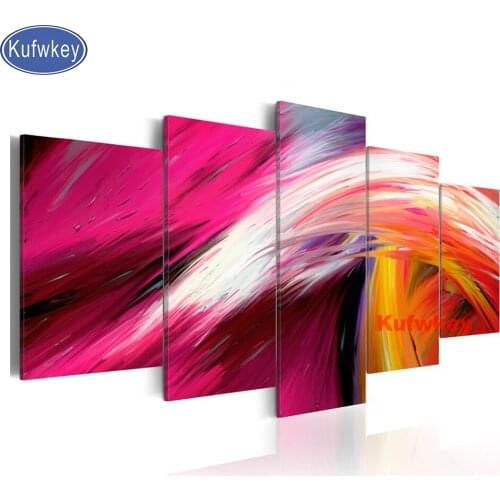 5 Panel diamond painting Awakening Of Joy 5d diy handmade embroidery full square/round drill Modern Colorful Art decor home
