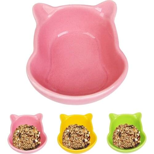 Hamster Ceramic Bear Head Pet Bowl Food Water Snack Feeder For Pets Squirrel Guinea Pig Chinchilla Ferret Rabbit Cage Small Bowl