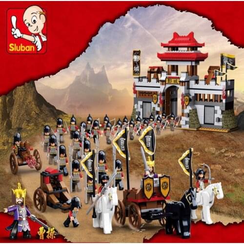 2021SLuban DIY Chinese Style Military Building Block Educational Toy Childrens Assembled Warrior Minifigures Boy Gift For Kids