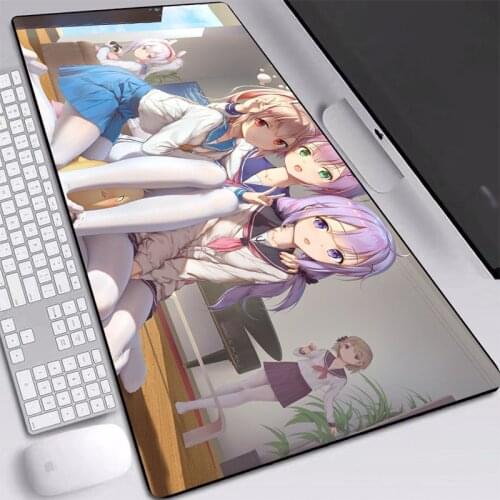 MRGBEST Anime Mouse Pad Little Cute Girl Natural Anti-slip Rubber Exquisite Hem Desk Mat Keyboard Pads Play Mat for Lolicon Fans