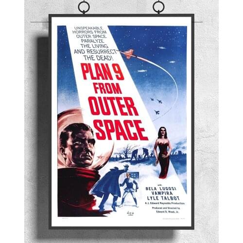 L031 Plan 9 from Outer Space Movie (1959) Fantasy Silk Fabric Poster Art Decor Indoor Painting Gift