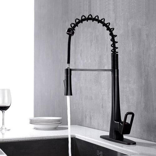 Oil Rubbed Bronze Brass Kitchen sink faucet ORB Pull out Spring Kitchen faucet With Two functions kitchen spray,Top Quality