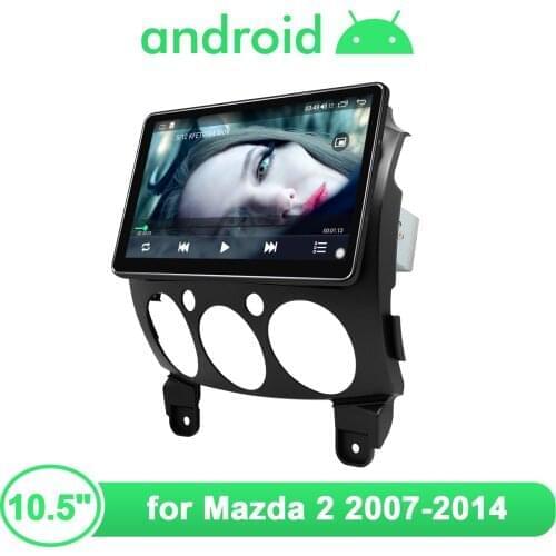 Tape Recorder 1 din Car Radio With Display 10.5" Android Multimedia Autoradio Bluetooth Automotive Sound For Mazda 2 2007-2014