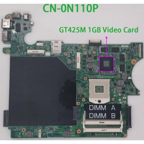 For Dell XPS L401X N110P 0N110P CN-0N110P HM57 DDR3 GT425M 1GB GPU Laptop Motherboard Mainboard Tested