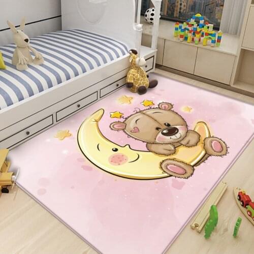 Alfombra Cartoon Cute Kid Carpet Animal Bear Printed Child Playing Blanket Modern Brief Carpets for Palor Bedroom LivingRoom Rug