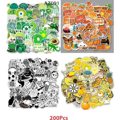 Pack of 200Pcs VSCO Fresh Stickers 4 Colors Waterproof Sticker Skateboard Notebook Bottle Decal Drop Ship