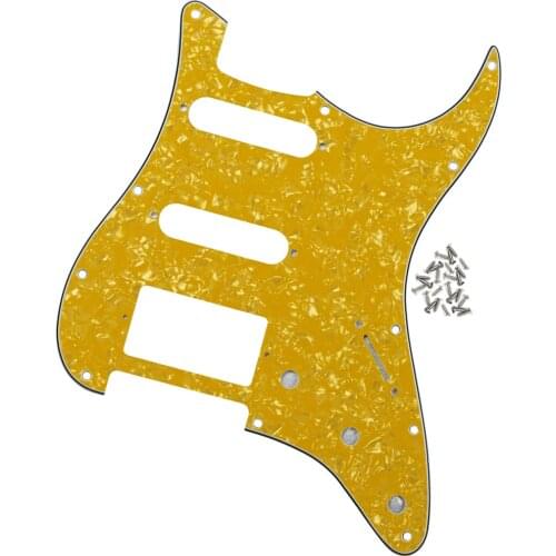NEW Yellow Pearl Pickguard SSH Strat Pick Guard Scratch Plate 4Ply PVC/Celluloid with Screws for FD ST Style Guitar Parts