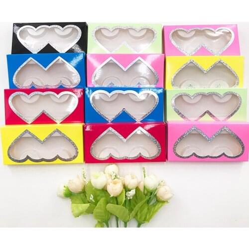 Wholesale Lash Box Custom Eyelash Packaging Case Heart Lashes Case for Fluffy 25mm Mink Lashes
