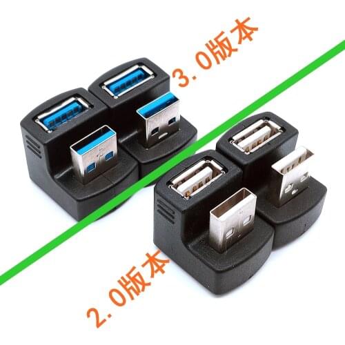 5Gbps Up & Down 180 Degree Angled USB 3.0 USB2.0 Adapter A Male to Female Extension Connector Work for LTE adapter to power bank