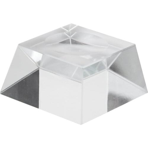 Crystal Stand Clear Educational Model Holder Glass Base Stand with Camber Concave for Display