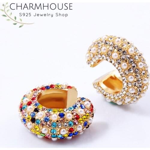 1pcs Fake Piercing Earrings Set Women Zirconia C Shape Ear Clips No Pierced Earcuff Brincos Femme Pendientes Statement Jewelry